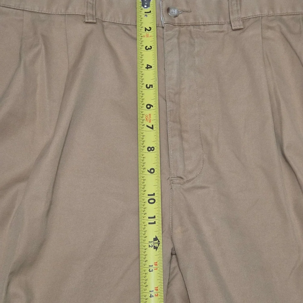 VTG Polo Ralph Lauren Mens Hammond Pant Cotton Tan 35x32 Pleated Chino Trousers‎